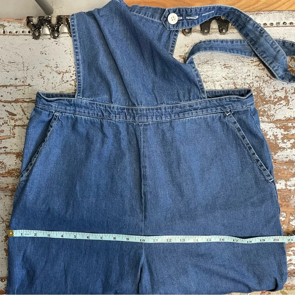 American Apparel Denim Wide Leg Crop Overalls - Picture 12 of 16